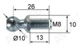 Kuultihvt Ø10; L=26; M8