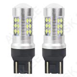 LED CANBUS 3030 24SMD 12V/24V W21/5W T20 - 2 niidiga Valge