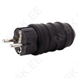 PLUG RUBBER IP44 BLACK