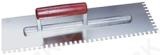Notched trowel 400 × 130 mm, 8 × 8 mm, with aluminium support and wooden handle
