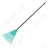 22-Tooth Plastic Leaf Rake with Metal Shaft