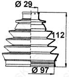 Veovõlli tolmukate 29 x 97 x 112