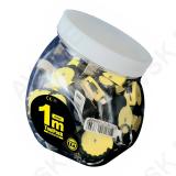 TPI Measuring Tape, Compact, Soft grip, Yellow-black, Key-chain 1m 40pcs
