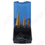 Step Drill Set | titanium-nitrided | Ø 4 - 30 mm | 3 pcs.