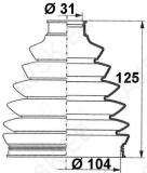 Veovõlli tolmukate 31 x 104 x 125