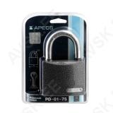 Padlock APECS PD-01-75, 3 keys, BLISTER