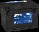 Exide 70ah 740a 260x180x186 excell +/-