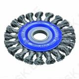 Wheel Brush D115x12 bore 22,2 knotted steel wire 0,50 T23 armature blue