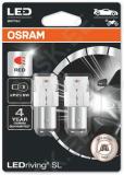 12v bay15d led pirn 1.7w p21w punane ledriving sl blister 2tk osram