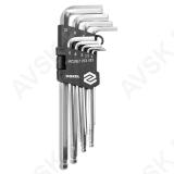 Hex Key W. Ball Set 9Pcs 2-10mm Crv
