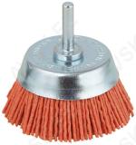 Nylon Wire Cup Brush Ø65mm, 6 mm shank, red = aggressive