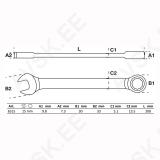 Ratchet Combination Wrench | 15 mm