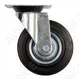 Swivel Caster W. Black Rubber 100mm