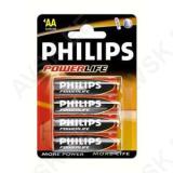 Patarei, philips powerlife, aa, 1.5v, 4tk