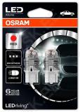 12v t20 led pirn 1.5w w3x16d w21w punane premium blister 2tk osram