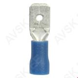 Juhtmeotsik lapik "isa" 6.35x0.8mm sinine 50tk