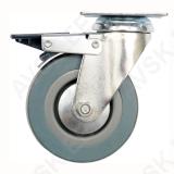 Brake Swivel Caster With Grey Rubber 50