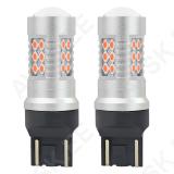 LED CANBUS 3030 24SMD 12V/24V WR21/5W T20 Punane 2-niidiga