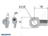 Hingesilm gaasivedrule; L=18; M6, max 150N