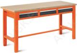 TÖÖLAUD SAHTLITEGA 1765X620MM. SWT17/2 STANDARDPLAADIGA. 3 SAHTLIT MALOW