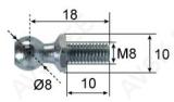 Kuultihvt Ø8; L=18; M8