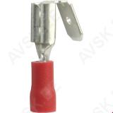 Juhtmeotsik lapik "isa+ema" punane 6.35x0.8mm 10tk m+
