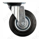 Swivel Caster W. Black Rubber 160mm