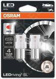 12v ba15s led pirn 1.4w p21w punane ledriving sl blister 2tk osram