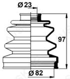 Veovõlli tolmukate 23 x 82 x 97