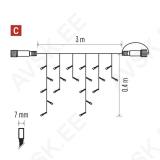 Valguskett 50 LED Profi 0,4x3m jätkuvõimalusega soe valgus