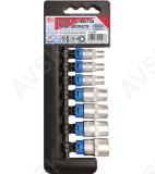 Socket Set, E-Type | 6.3 mm (1/4") / 10 mm (3/8") Drive | E6 - E16 | 7 pcs.