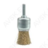 Cup Brush W. Shaft 24mm, Crimped Wire