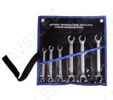Double Ring Spanner Set, open Type | 8 x 10 - 17 x 19 mm | 6 pcs.