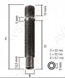 Tikkpolt tp14x1.5/82 (62mm+5mm+15mm) prd82ch5 topeltkeermega