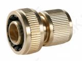 Brass quick connector with water stop, 3/4"