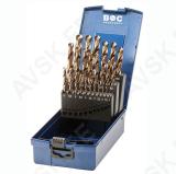 HSS-E (Co 5) puuride komplekt 25-osa 1,0 - 13,0 x 0,5 mm DIN 338-G BC metallkarp