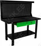 Töölaud 2-sahtliga "perfo" +valguskarniis. 1500x640mm. h=1550mm jbm*