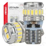 LED CANBUS 16SMD+2SMD 3014 303 T10 12V/24V valge Amio