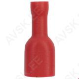 Juhtmeotsik lapik "ema" kaetud punane 6.35x0.8mm 50tk
