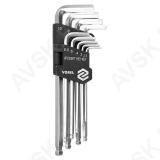 Hex Key W. Ball Set 9Pcs 2.5-10mm Crv