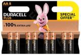 Patarei, duracell, aa, 1,5v, 8tk