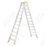 Double-Sided Aluminium Stepladder FORTE 9412, 2x12 steps