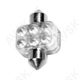 Lambipirn, festoon, led, 18mm x 31mm, valge