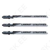 Jigsaw blade set, 3 pcs. HCS, T-shank, laminate and parquet 3pcs