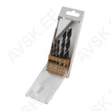 Wood Twist Drill Bit Set, 5pcs, Ø 4-10 mm in plastic cassette