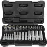 28-OS. 1/2"+3/8"+1/4" E-TORX PADRUNITE KOMPL. E4-E24 (PIKK/LÜHIKE) JBM