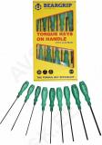 9-OS. AVAGA TORX KRUVIKEERAJATE KOMPL. TH8-TH40. MOSIV ERITERAS. ROHELINE 1K PEA BEARGRIP