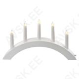 Dekoratsioon 9 LED küünlajalg 38x20cm puit kaar valge soe valgus