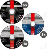 11-os. abrasiivketaste komplekt metallile ja kivile 125mm trotec