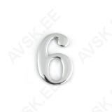 Uksenumber Nr.6 kroomitud 45mm